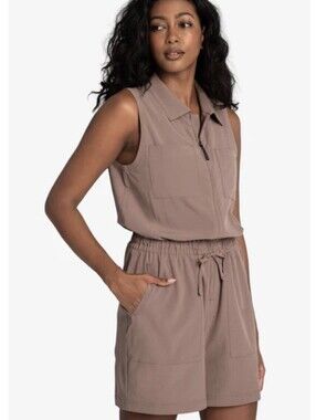 🍄3/50$🍄 Lolë "Eco" Momentum Jumpsuit Size M Stretch Taupe